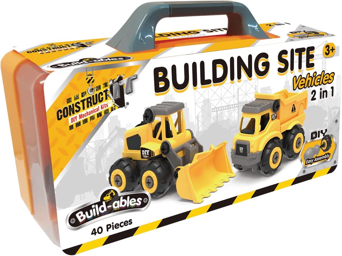 2-in-1 STEM Construction Set - Buildable Vehicles for Kids 3+