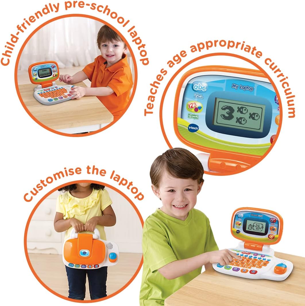 VTech My Laptop - Educational Toy for Kids, White/Orange (155403)