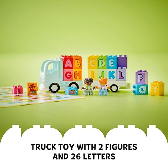 LEGO® DUPLO Town Alphabet Truck 10421 ABC Learning Toy for Kids 2+ with Trailer and Figures