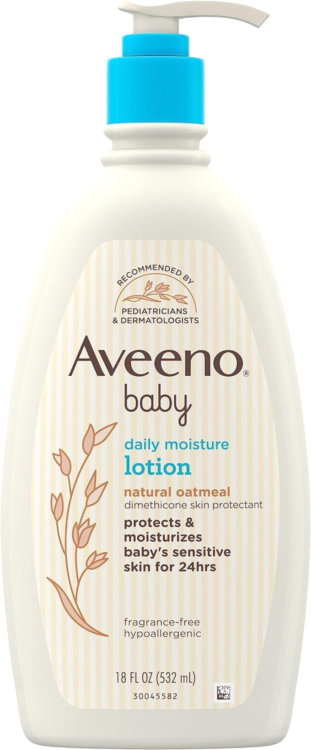 Aveeno Baby Moisturizing Lotion, 532ml, Fragrance-Free, for Sensitive and Dry Skin | 24-Hour Moisturizing Protection