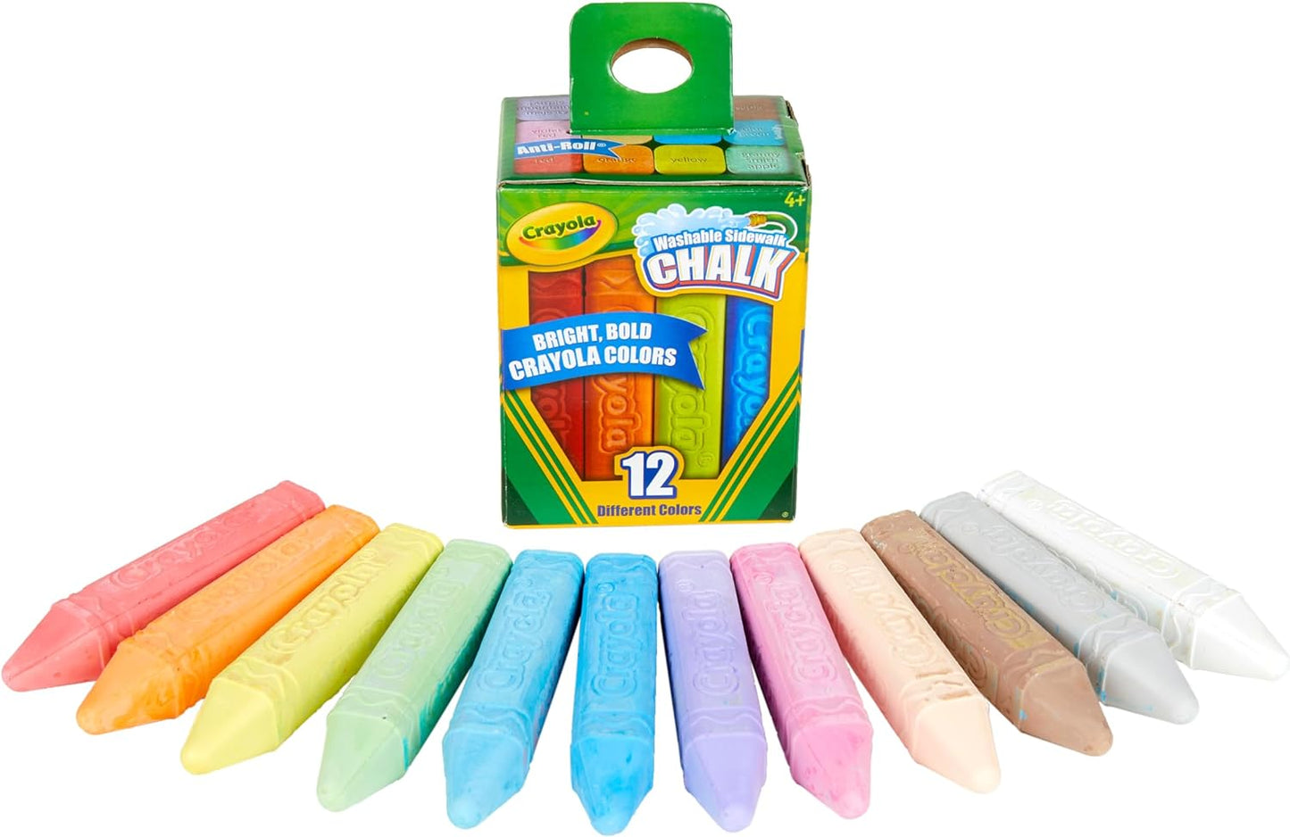 Crayola 12 Washable Sidewalk Chalks: Bright, Non-Toxic Outdoor Toys for Creative Play.