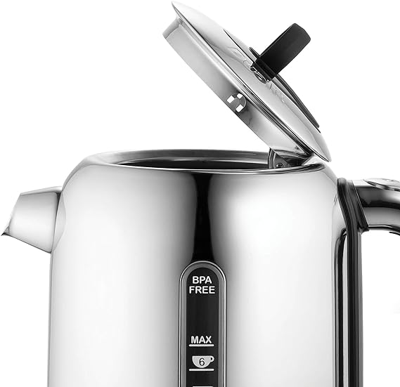 Dualit Classic Kettle | Polished Stainless Steel with Black Trim