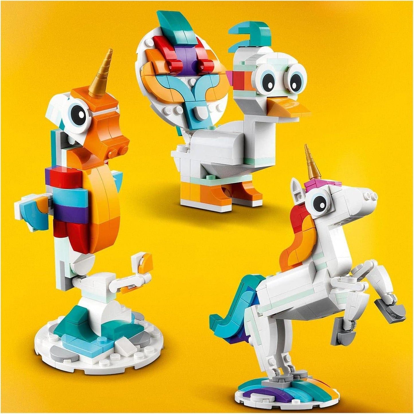 LEGO® Creator 31140 Magical Unicorn Set: Build Unicorn, Seahorse, & Peacock for Kids 7+