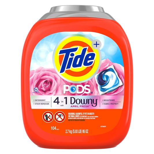 Tide PODS 104 Count with Downy April Fresh Stain Removal Softness & Fresh Scent Capsules