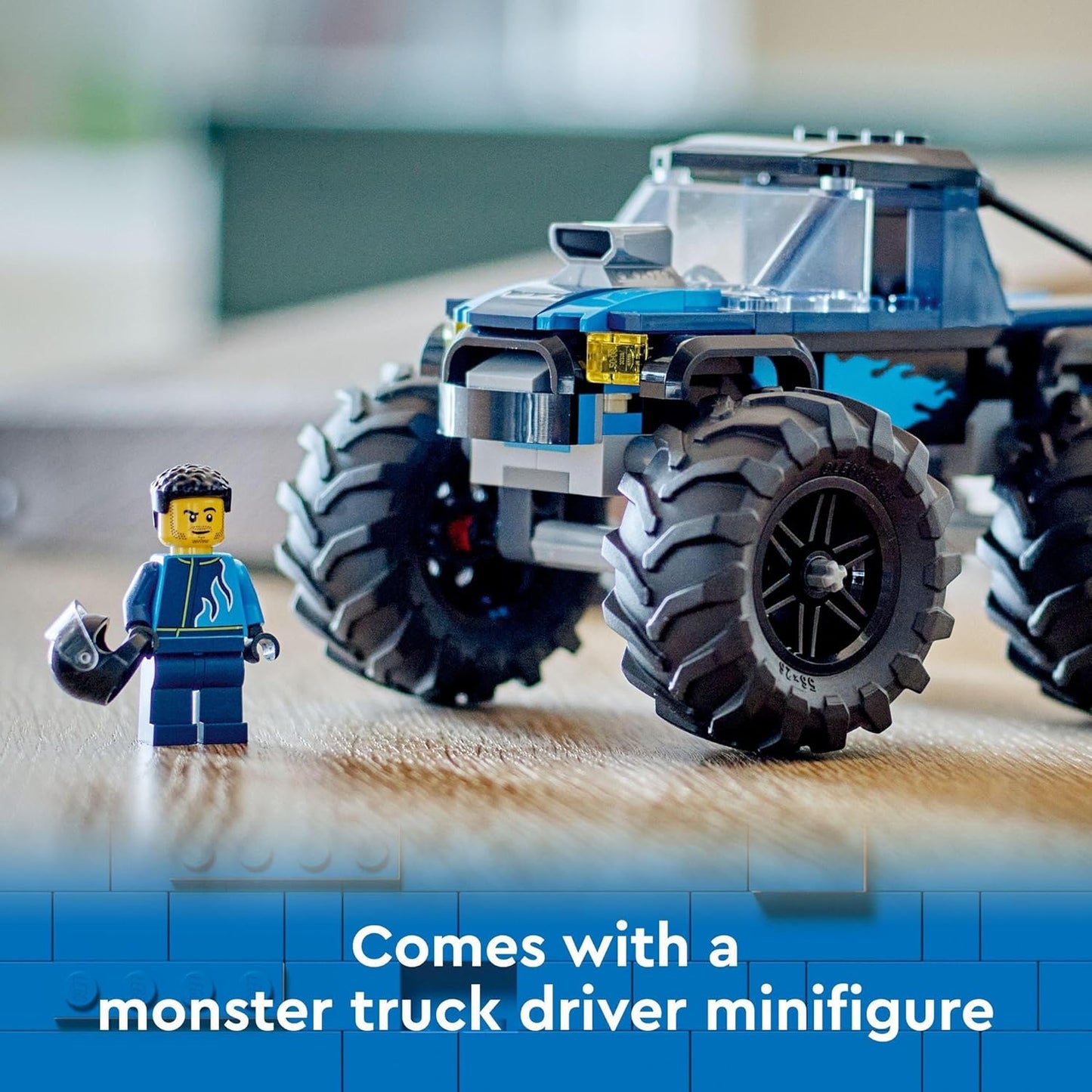 LEGO® City 60402 Blue Monster Truck Off-Road Playset with Driver Minifigure, Imaginative Toy for Kids 5+