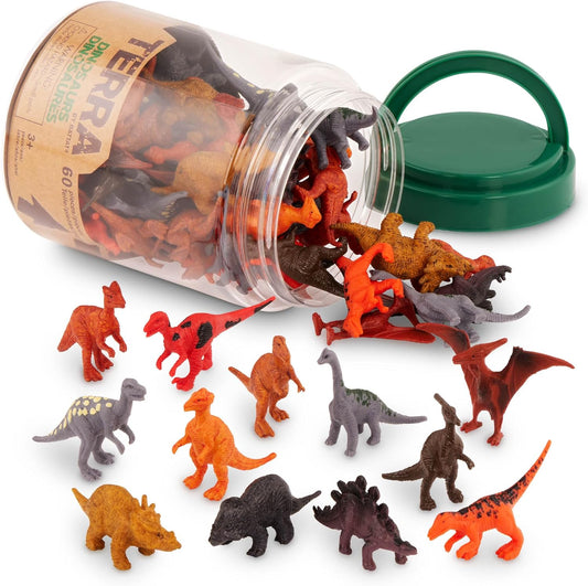 Terra by Battat – 60 Dinosaur Figures – Assorted Mini Animal Toys for Kids 3+ – Party Supplies & Decorations