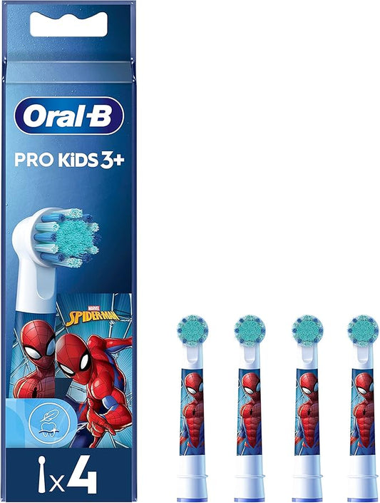 Oral-B Pro Kids Spiderman Brush Heads 4-Pack  Soft & Gentle Cleaning