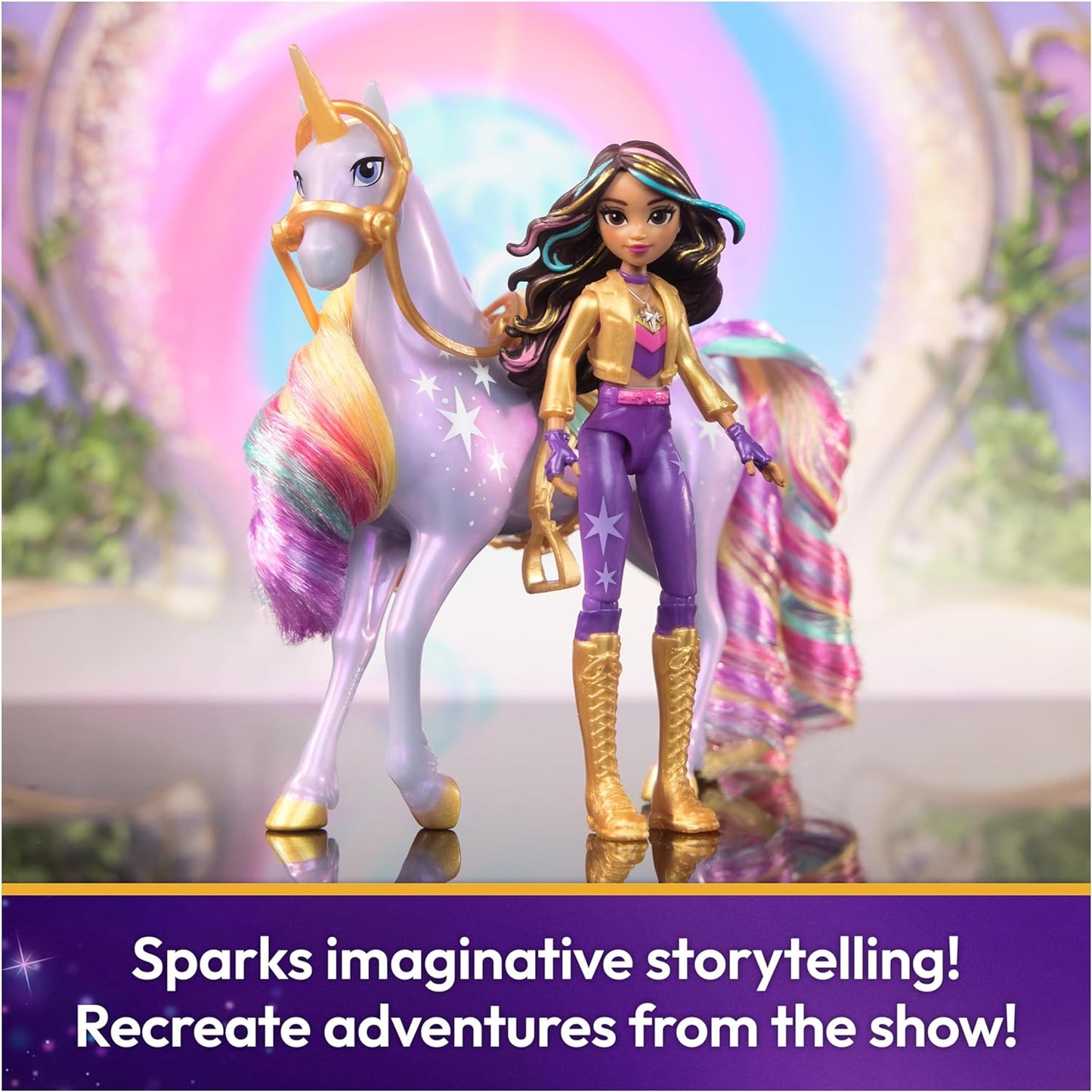 Sophia & Wildstar Unicorn Academy Set: Dolls, Riding Accessories & Hair Tool for Girls 4+