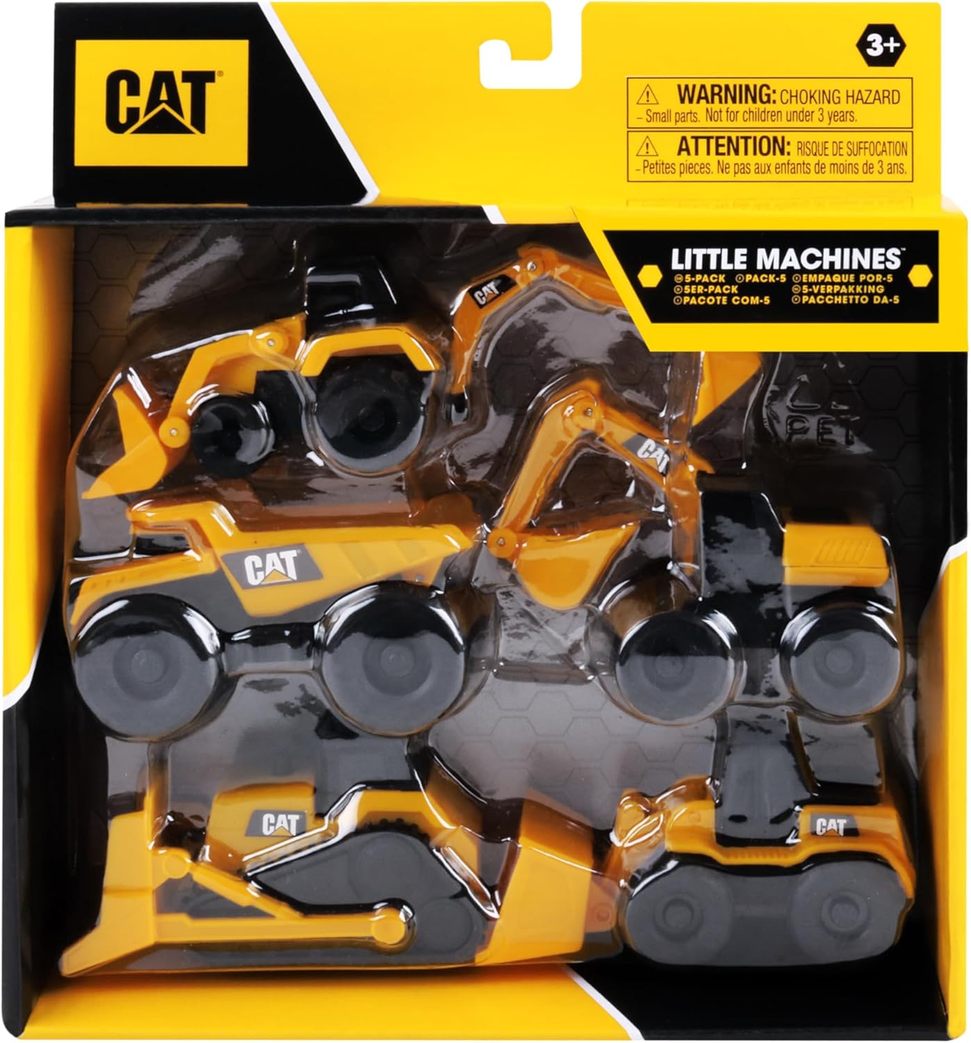 Cat 82150 Little Machines 5-Pack Vehicle, Yellow