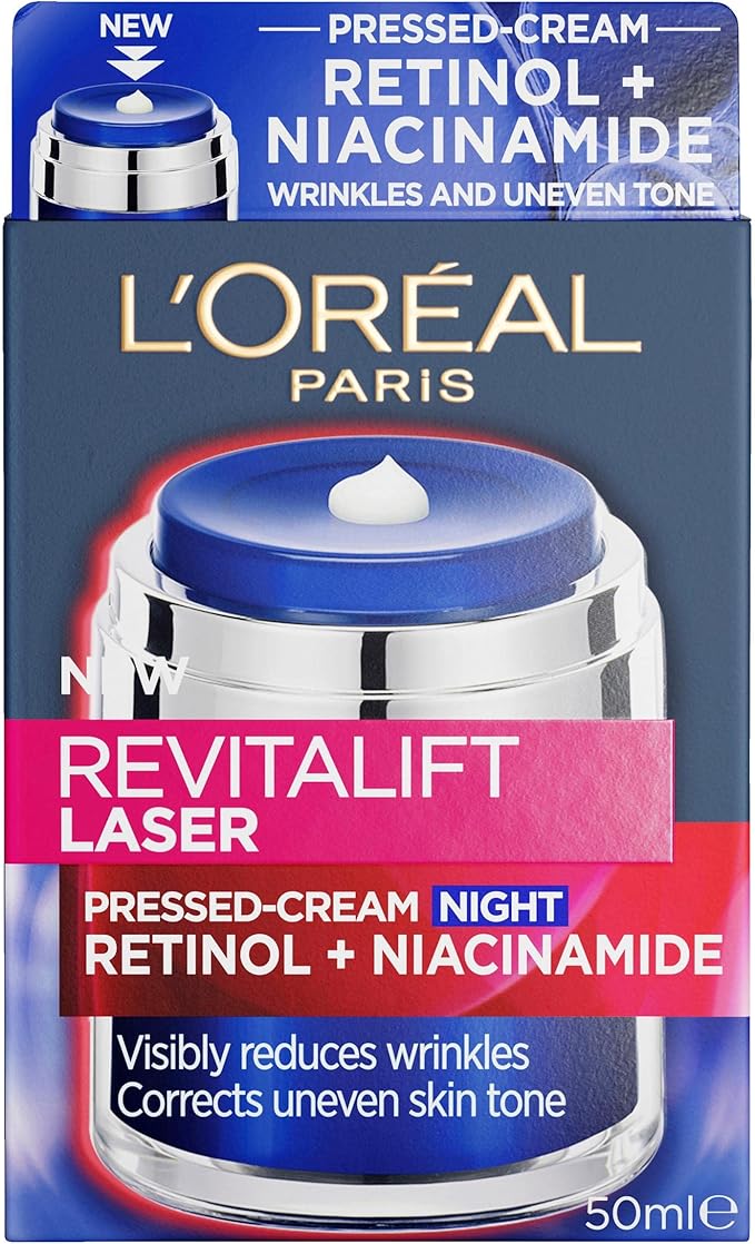 L'Oréal Paris Revitalift Laser X3 Night Cream 50ml  Retinol & Niacinamide Formula for Anti Aging & Skin Renewal