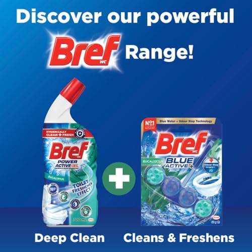 Bref 50g Blue Active Eucalyptus Toilet Rim Block Cleaner Eucalyptus Scent