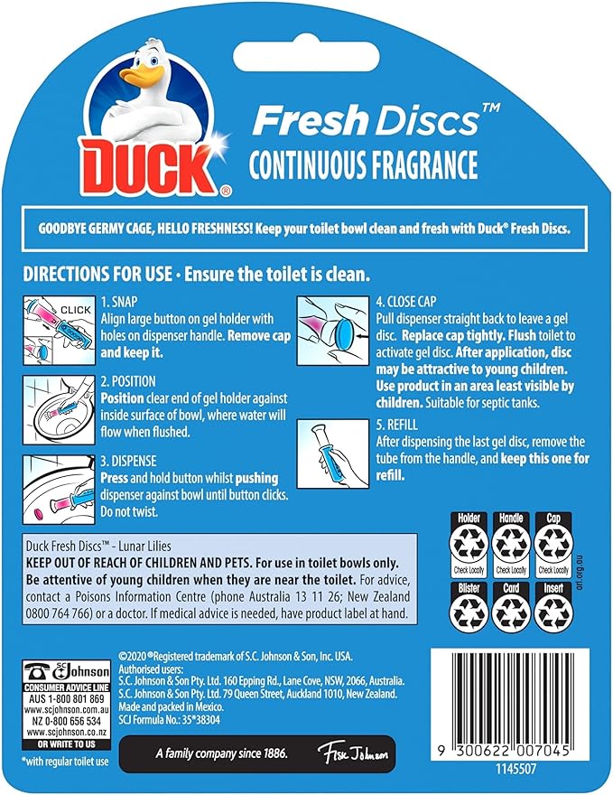 Duck Lunar Lilies Scent Fresh Discs Pack of 6