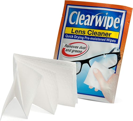 ClearWipe Lens Cleaner Wipes 60 Count Alcohol Pre-Moistened for Glasses & Lens Cleaning