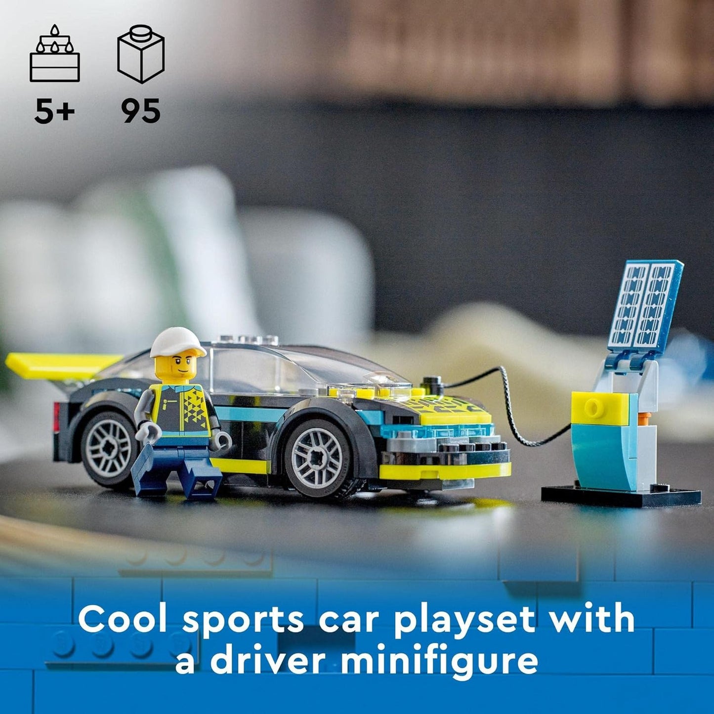 LEGO® City Electric Sports Car 60383 – Vehicle Playset for Kids 5+ with Charging Point and Minifigure