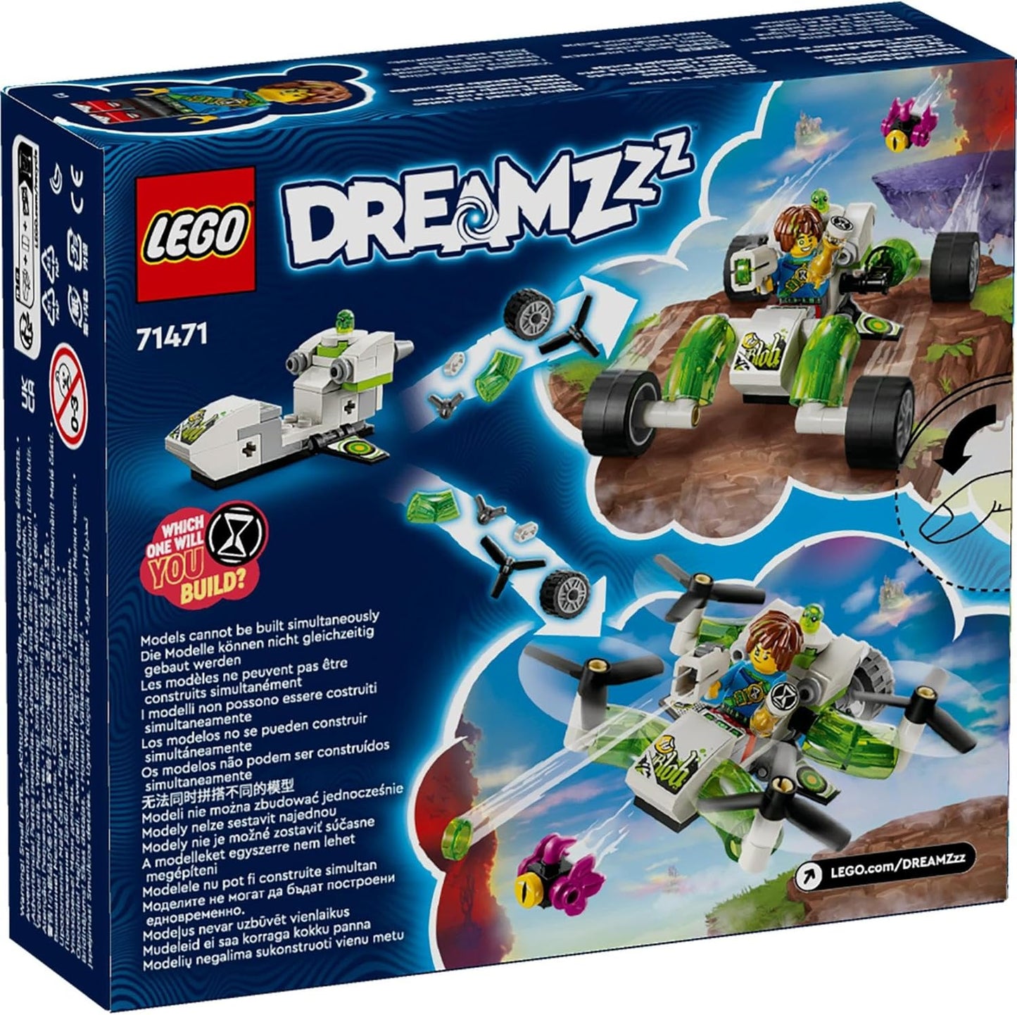 LEGO® DREAMZzz Mateo's Off-Road Car 71471, a set that transforms into a dune buggy or quadcopter.