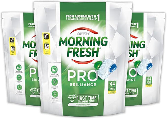 Morning Fresh Pro Brilliance Powerful Dishwasher Tablets 132 Pack 3 x 44