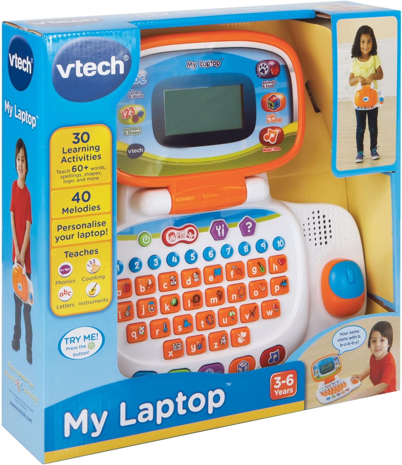 VTech My Laptop - Educational Toy for Kids, White/Orange (155403)