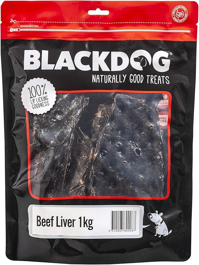 BLACKDOG 1kg Beef Liver  Delicious & Nutritious Dog Treats
