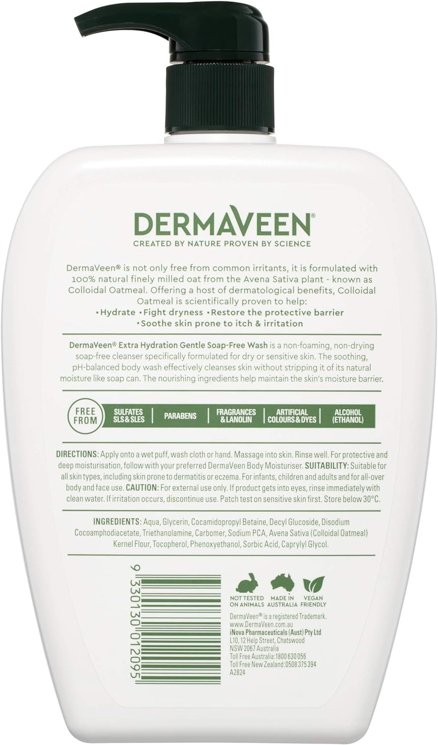 DermaVeen Extra Gentle Soap-Free Wash, 1L