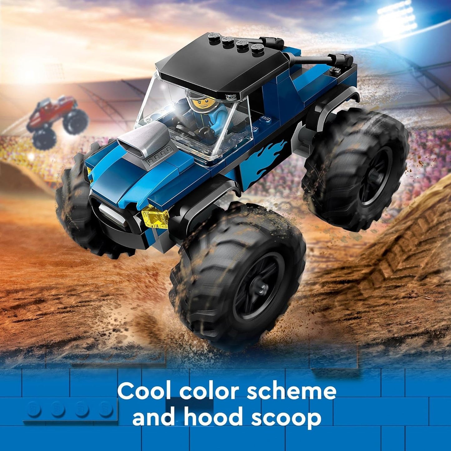 LEGO® City 60402 Blue Monster Truck Off-Road Playset with Driver Minifigure, Imaginative Toy for Kids 5+