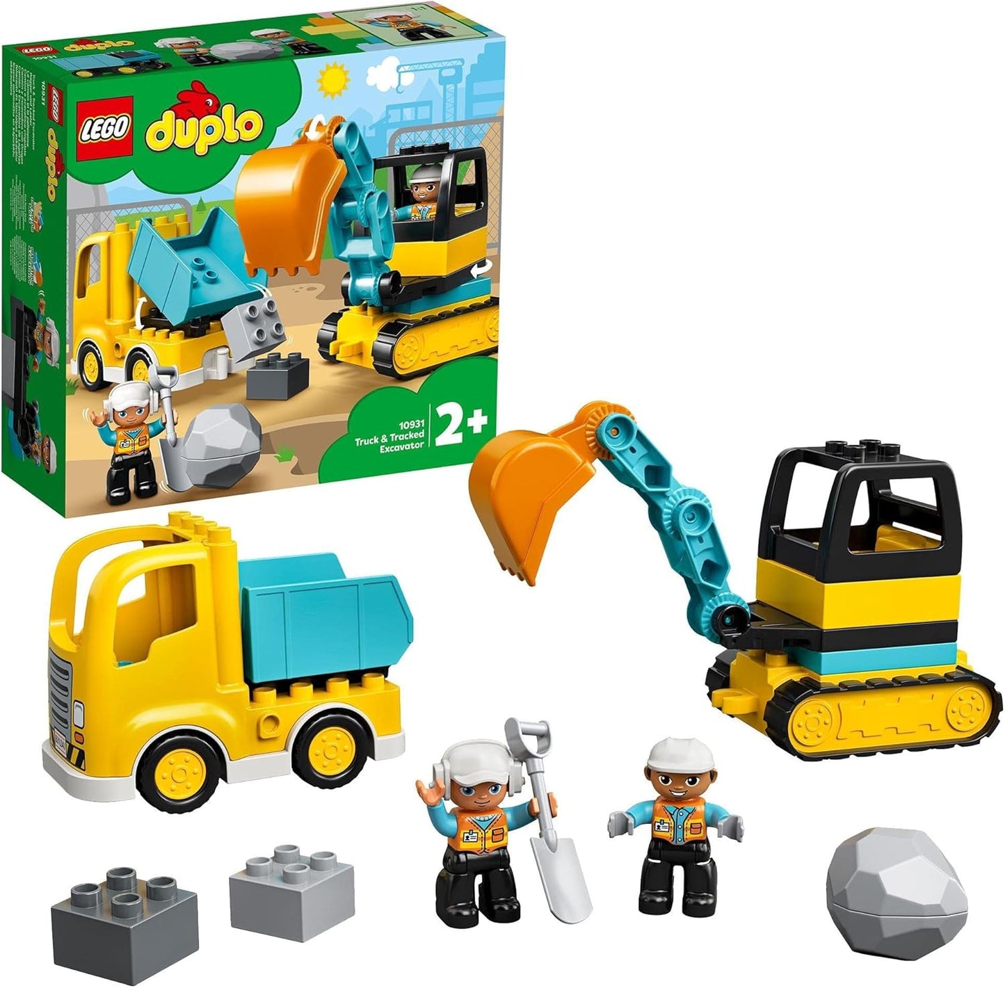 LEGO® DUPLO® 10931 Construction Truck & Excavator Toy for Kids (Age 2+)