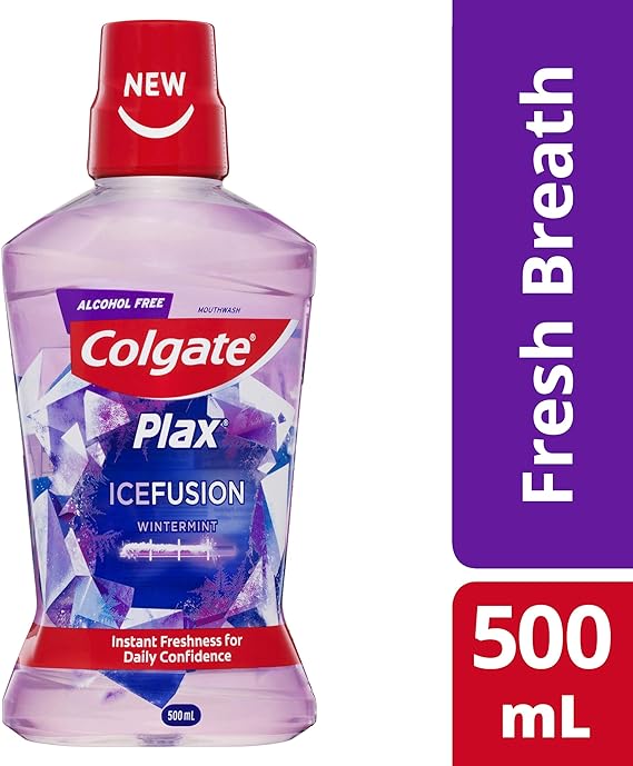 Colgate Plax Ice Fusion Antibacterial Mouthwash, 500mL