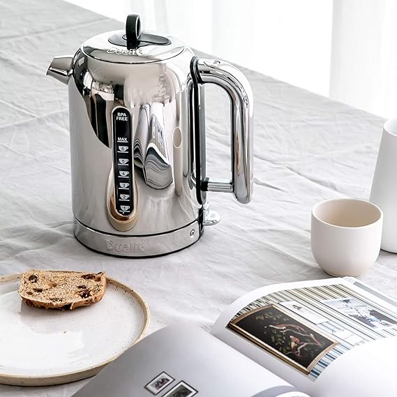 Dualit Classic Kettle | Polished Stainless Steel with Black Trim