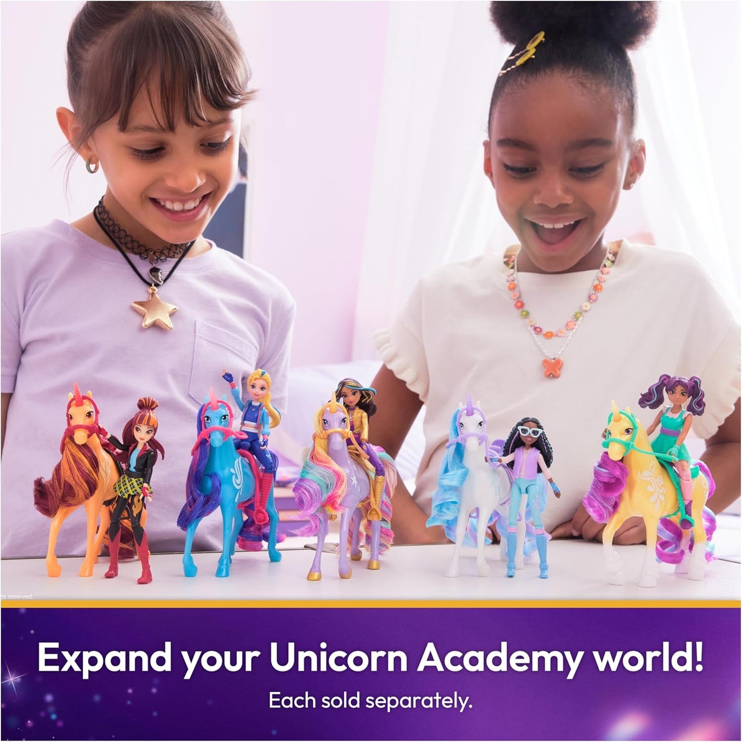 Sophia & Wildstar Unicorn Academy Set: Dolls, Riding Accessories & Hair Tool for Girls 4+