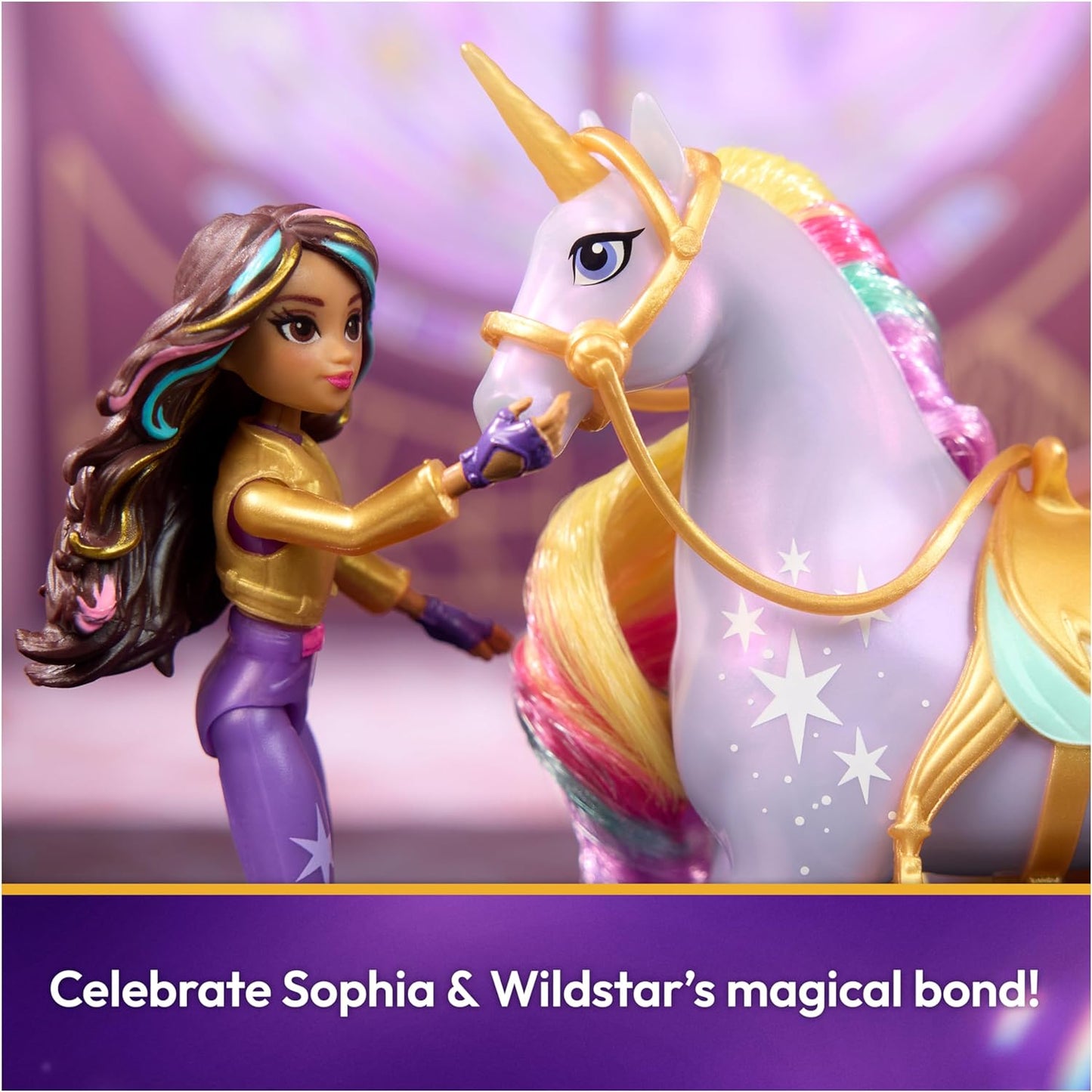 Sophia & Wildstar Unicorn Academy Set: Dolls, Riding Accessories & Hair Tool for Girls 4+