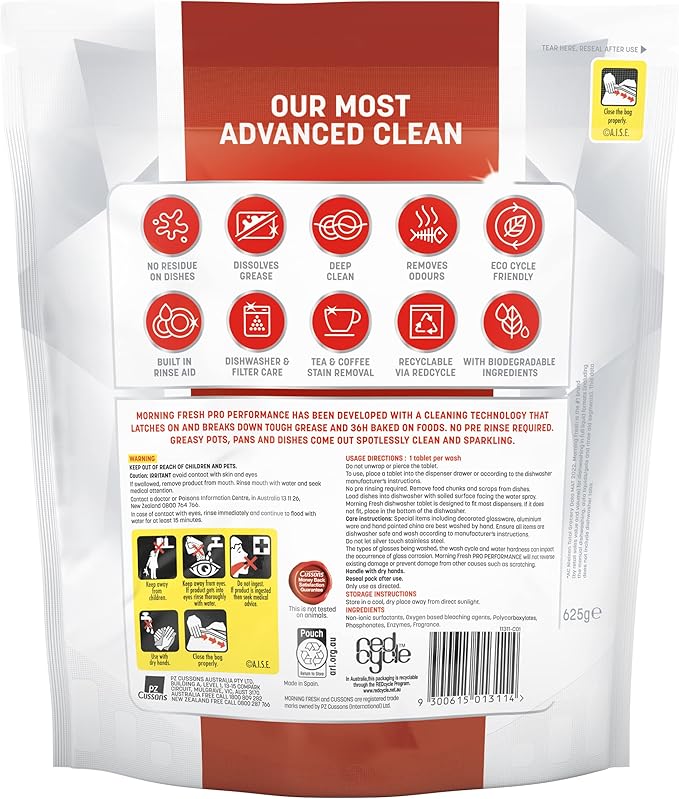 Morning Fresh 132 Dishwasher Tablets Pro Strength Cleaning Mega Value Pack