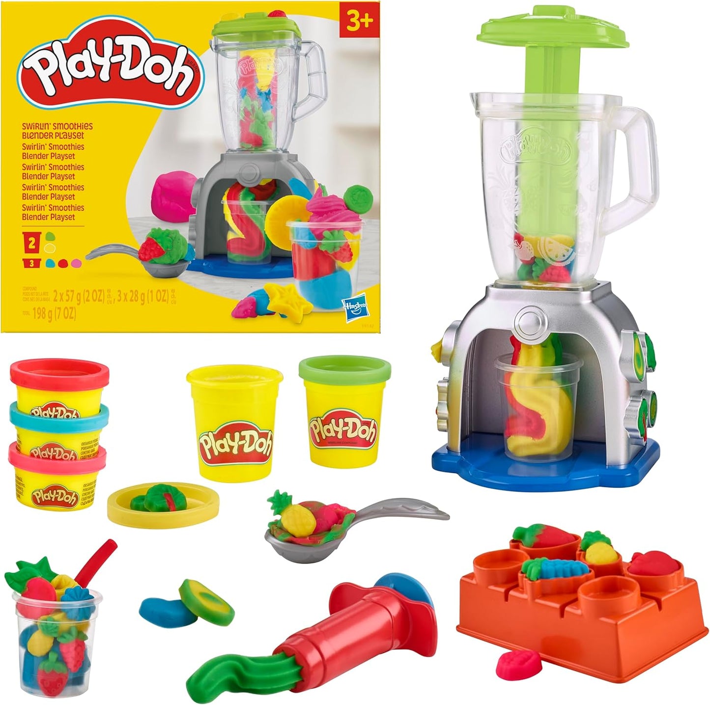 Play-Doh Swirlin' Smoothies Blender Playset – Kids Kitchen Toy for 3+