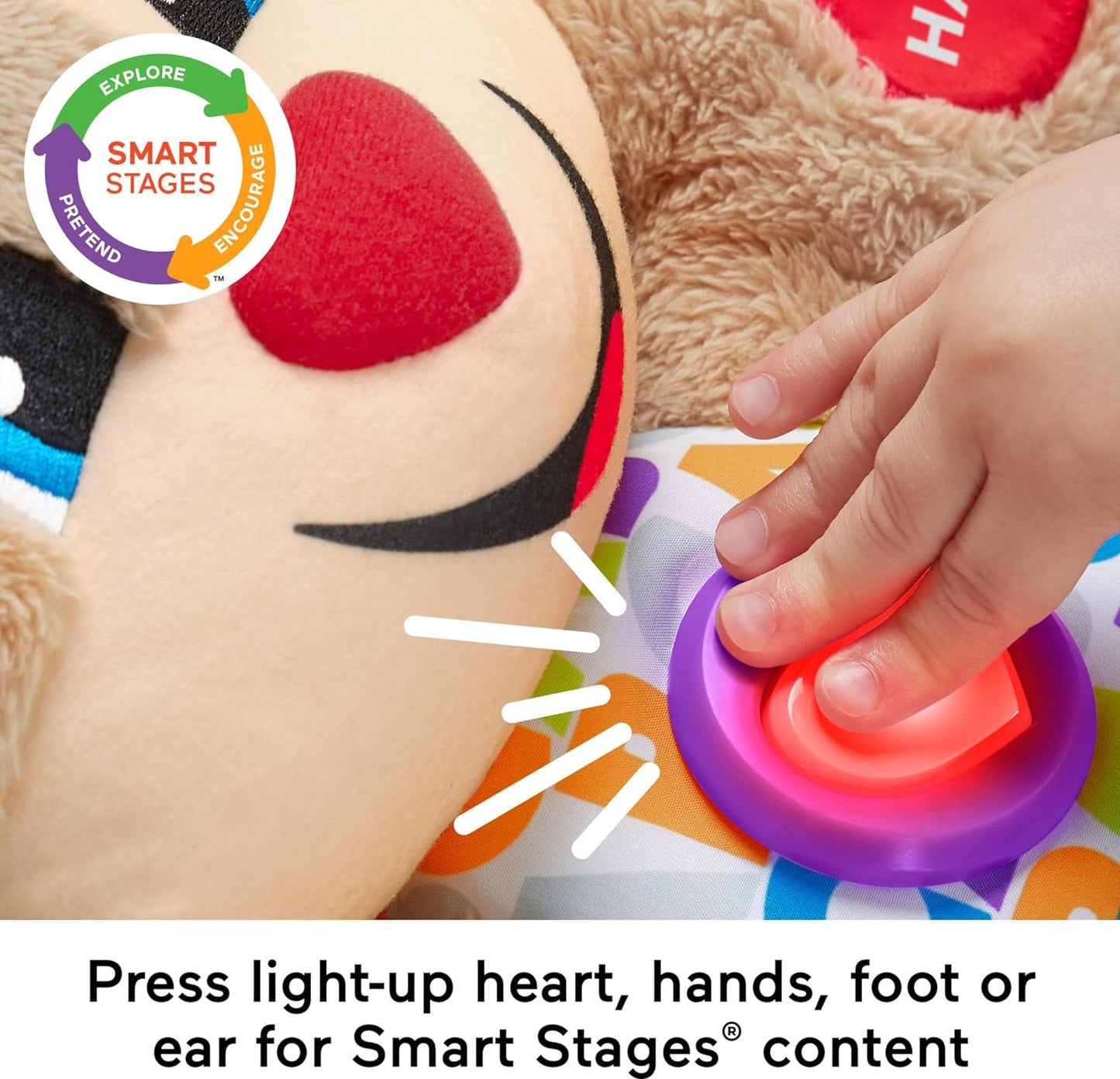 Fisher-Price Laugh & Learn Smart Stages Puppy - Plush Toy with Music, Lights, and Learning for Baby to Toddler