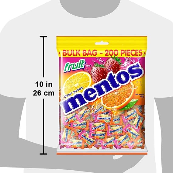 Mentos Fruit Candy Pillowpack 540g Assorted Fruity Flavors Treats