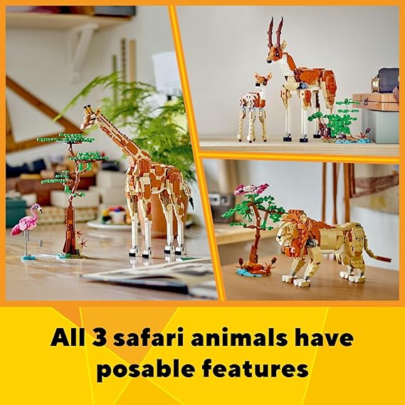 LEGO® Creator Wild Safari Animals 31150 Giraffe Gazelle and Lion Buildable Set for Kids 9+