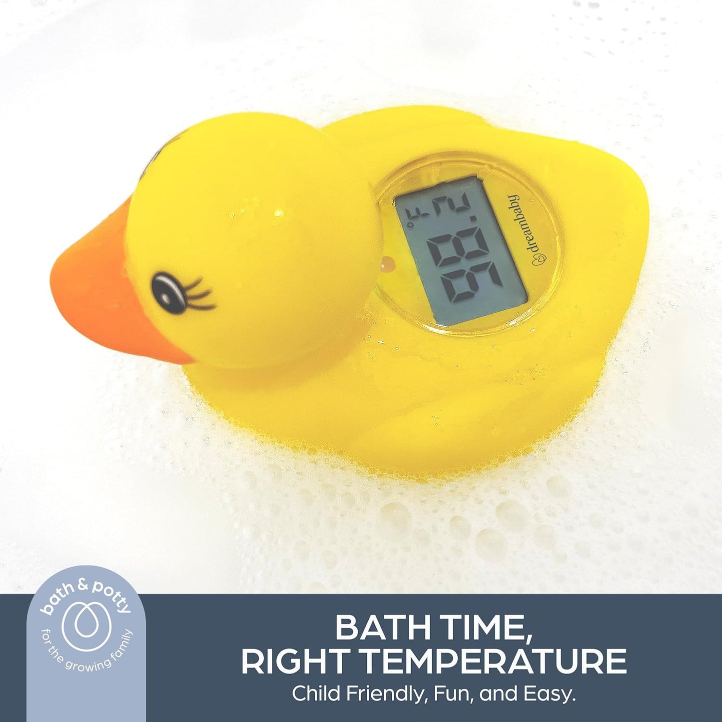 Dreambaby Duck Bath Thermometer - Instant Digital Read for Water and Room Temperature - Floating Baby Toy