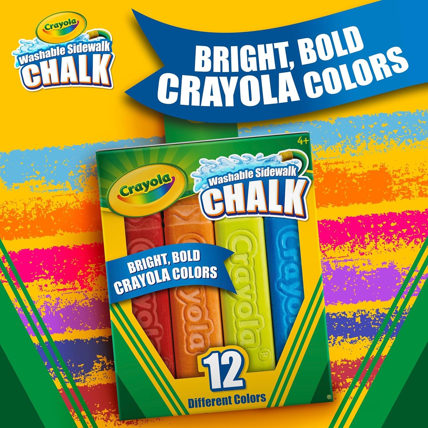 Crayola 12 Washable Sidewalk Chalks: Bright, Non-Toxic Outdoor Toys for Creative Play.