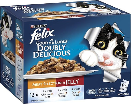 FELIX “As Good As It Looks” Adult Cat Food 60 × 85 g Meat Selection