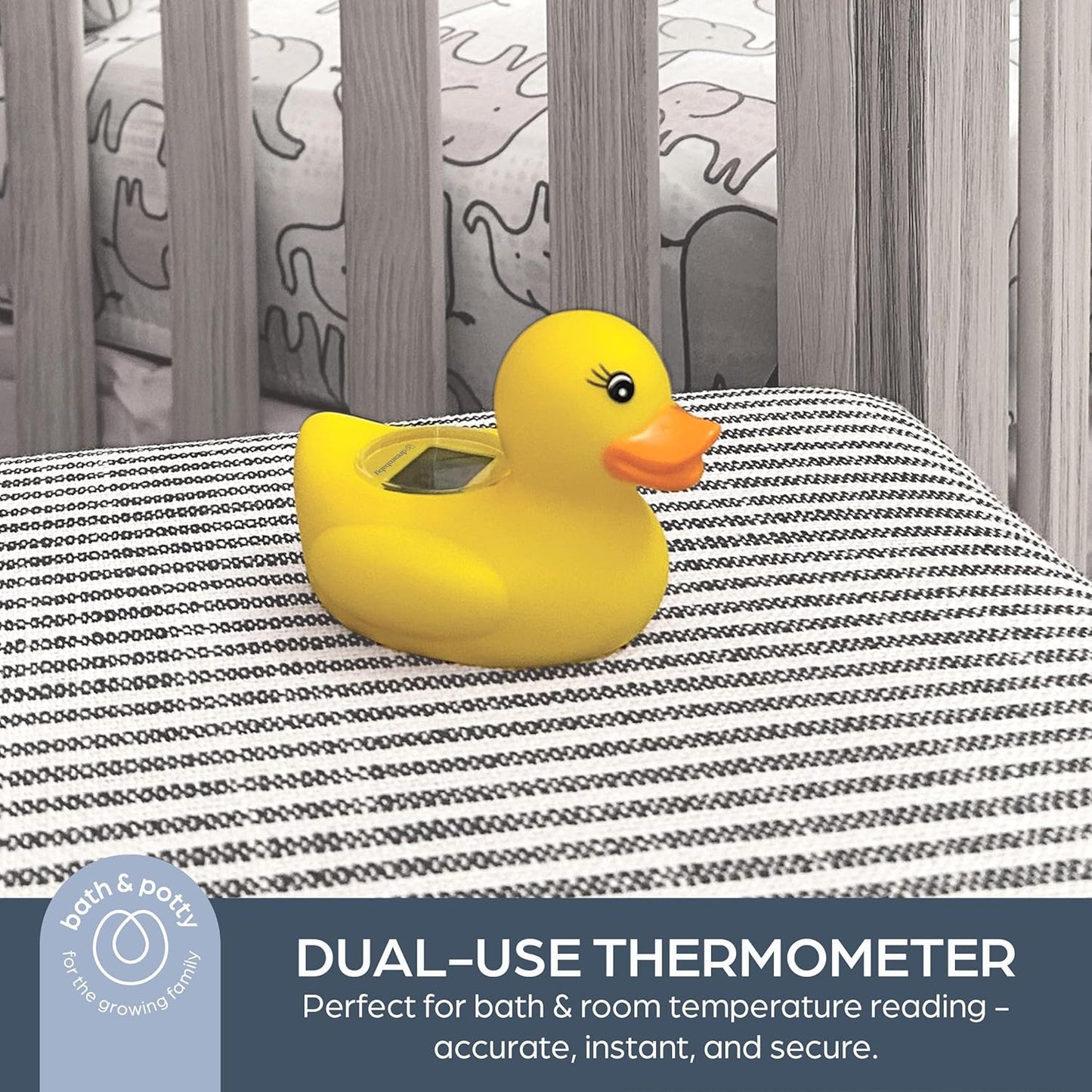 Dreambaby Duck Bath Thermometer - Instant Digital Read for Water and Room Temperature - Floating Baby Toy