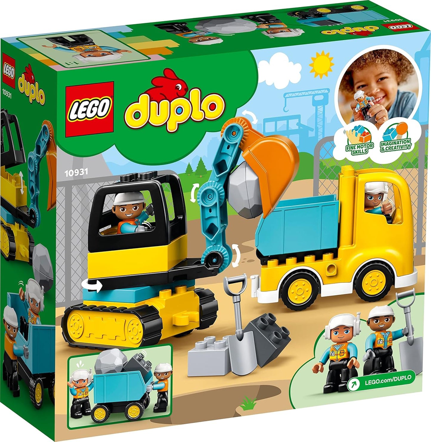 LEGO® DUPLO® 10931 Construction Truck & Excavator Toy for Kids (Age 2+)