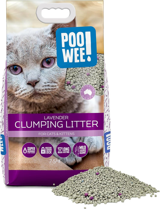 POOWEE! Clumping Odor Control Lavender Litter 7.5kg