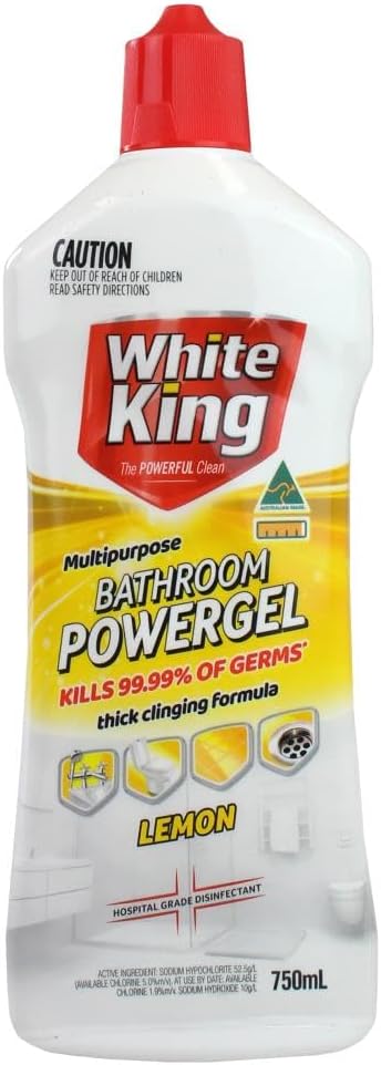 3 x White King Lemon Bathroom Gel 750ml Cleaning Solution