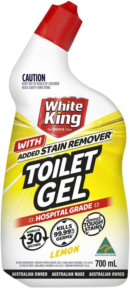 White King Lemon Toilet Gel 700ml Powerful Stain Remover and Cleaner