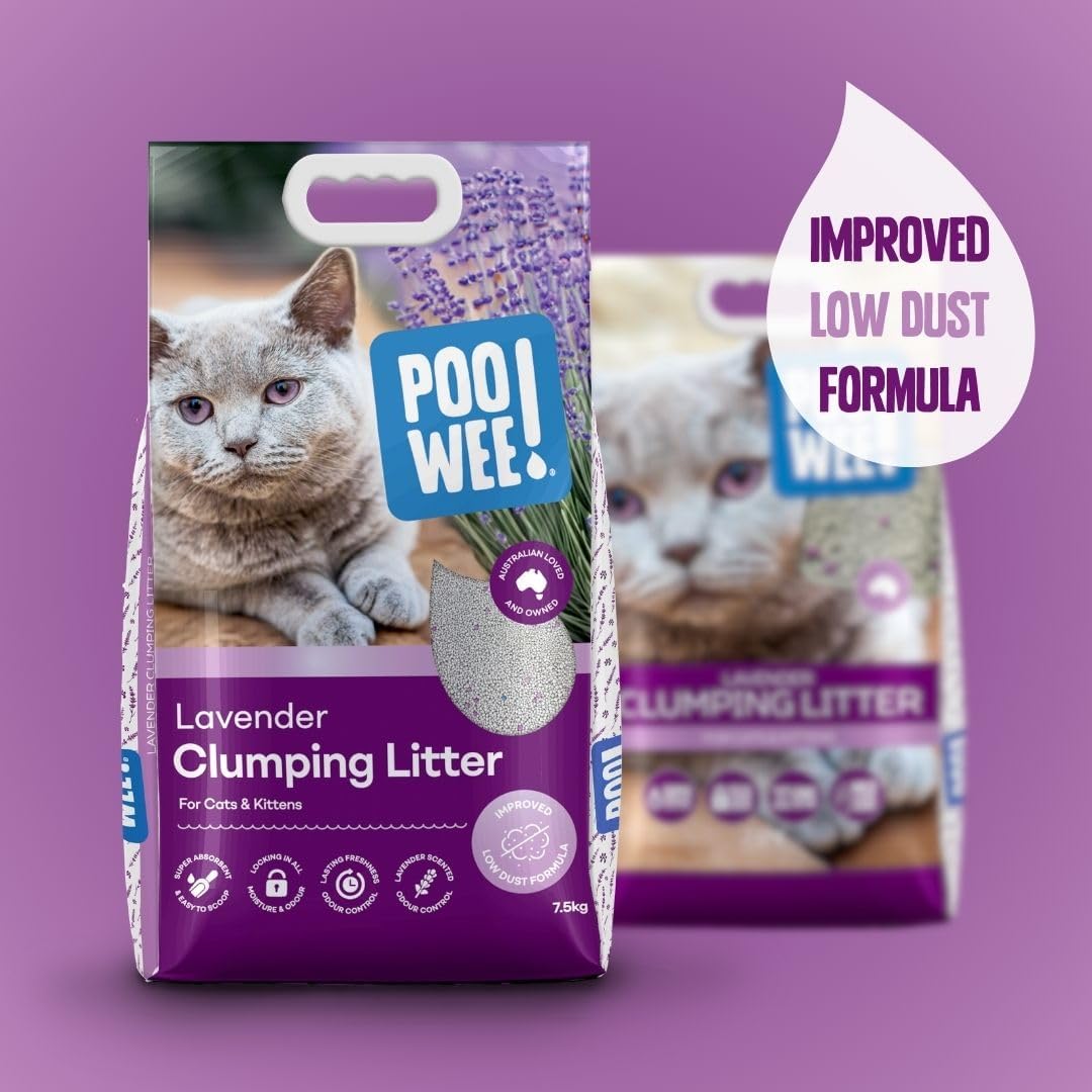 POOWEE! Clumping Odor Control Lavender Litter 7.5kg