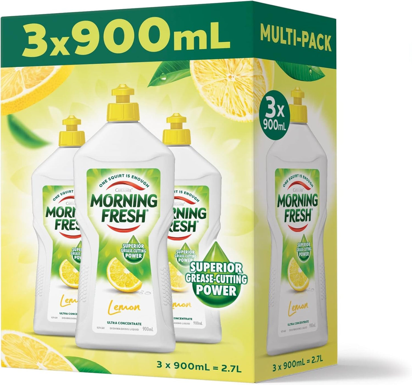 3 X Morning Fresh Dishwashing Liquid Lemon 900 Ml