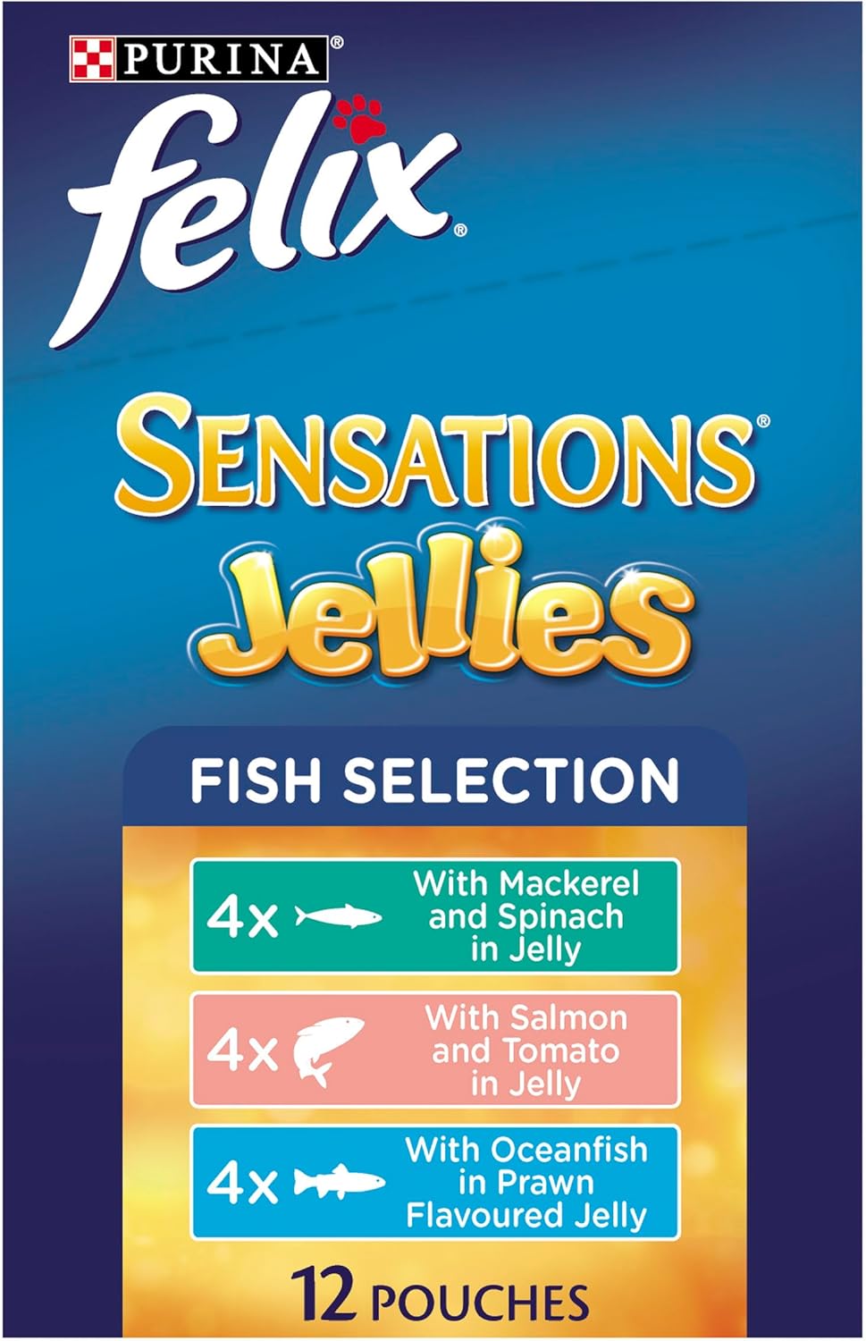 FELIX Sensations Adult Cat Food Fish Selection in Jellies pack of 85