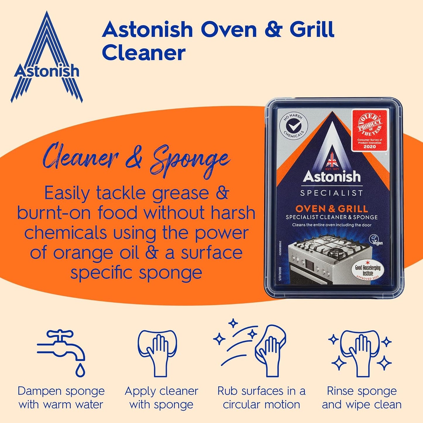 Astonish Oven & Grill Cleaner pack of 250g for Powerful Stain Removal