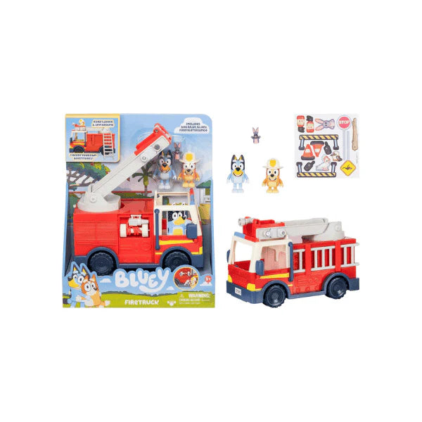 BLUEY Firetruck Set Firefighter Figures & Fun Accessories for Kids