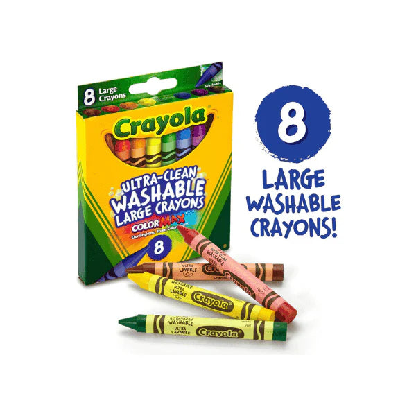 CRAYOLA 8-Pack Large Crayons Safe Non-Toxic and Perfect for School Projects