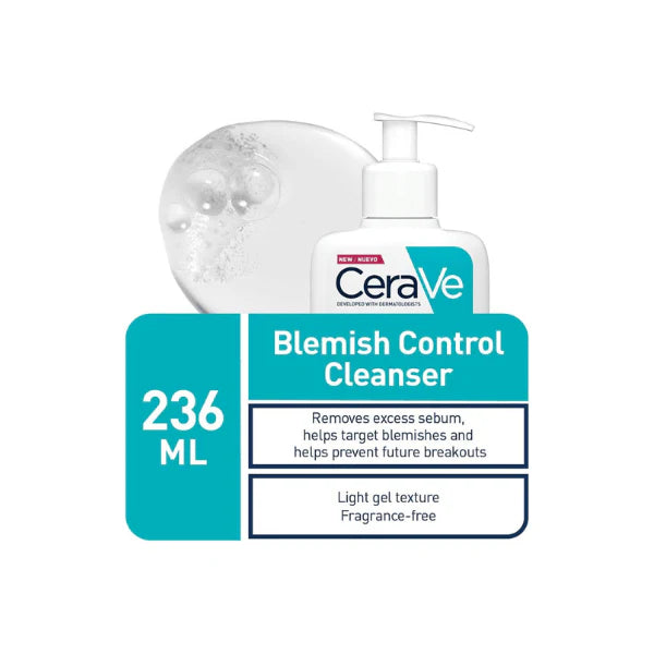 CeraVe 236ml Blemish Control Cleanser Gel Targets Blackheads & Prevents Acne