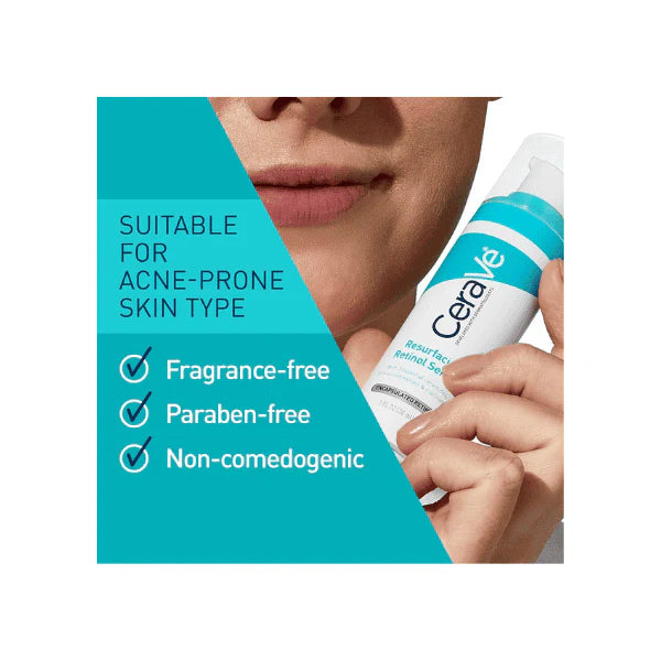 CeraVe 30ml Resurfacing Serum Retinol for Blemishes Blocked Pores & Blackheads